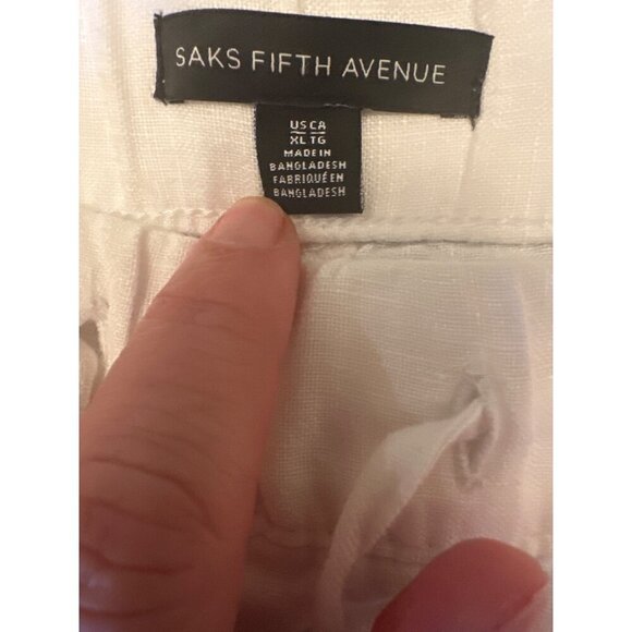 Saks Fifth Avenue White Linen Mens Pants XL - Picture 2 of 5